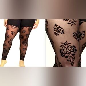 ❤️NWT VINTAGE TORRID LEGGING - TATTOO HEART GRAPHIC MESH PREMIUM - PLUS SIZE 2X